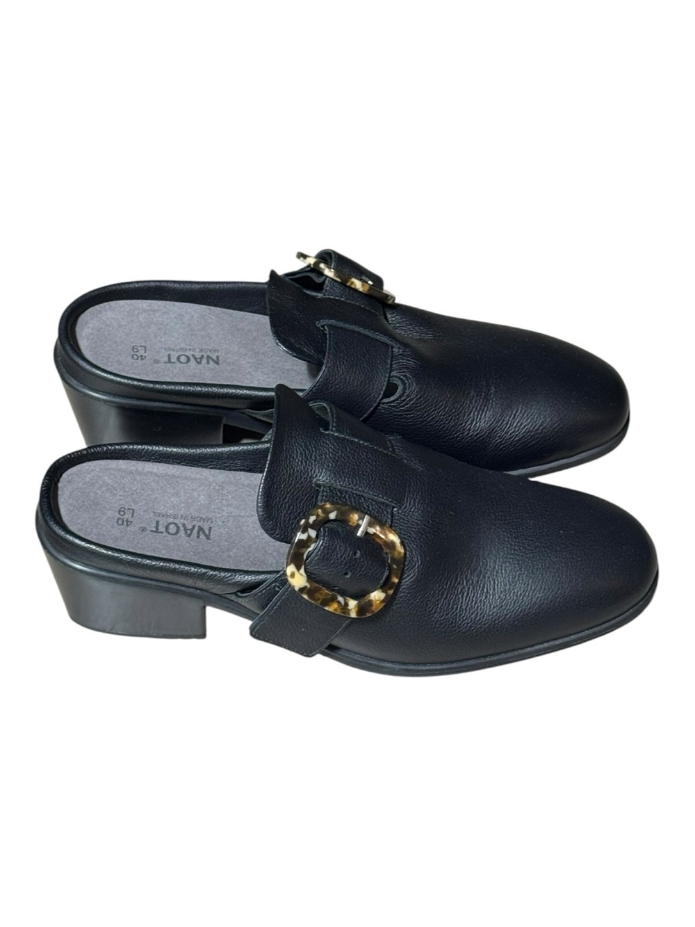 Naot Choice mules Womens 9 black soft leather Block Heel Y2K Boho Preppy